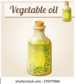 Vegetable oil. Detailed Vector Icon. Series of food and drink and ingredients for cooking.