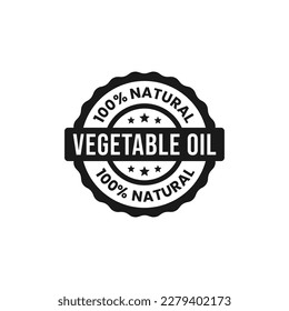 Vegetable Oil Label or Vegetable Oil Seals Vector Isolated in Flat Style. Best Vegetable Oil Label Vector for product design element. Simple Vegetable Oil Seal Vector for product packaging design.