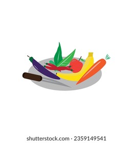 vegetable on the black white backgroud vector
