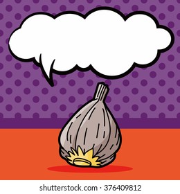 vegetable onion color doodle, speech bubble