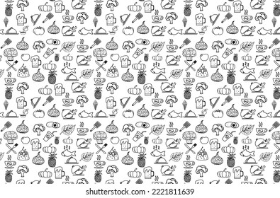 Vegetable and other mixed Doodle Hand Drawn Vector illustration of Doodle cute for kid doodles for decoration on white background