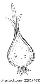 Vegetable outline illustration vector image. 
Hand drawn vegetable image artwork. 
Simple cute original logo of a monochrome vegetable.
Hand drawn vector illustration for posters, cards, t-shirts.