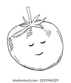 Vegetable outline illustration vector image. 
Hand drawn vegetable image artwork. 
Simple cute original logo of a monochrome vegetable.
Hand drawn vector illustration for posters, cards, t-shirts.