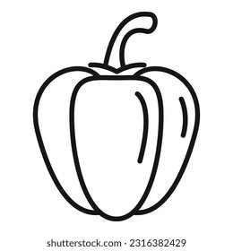Vegetable paprika icon outline vector. Sweet food. Spicy plant