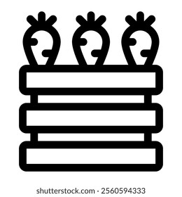 Vegetable patch icon with simple and line style