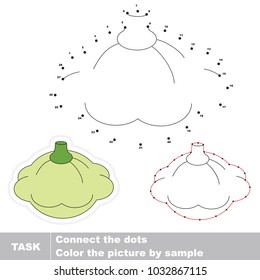 Vegetable Patisson Squash. Dot to dot educational game for kids.