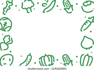 Vegetable pattern background for graphic design.A-size horizontal frame.