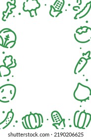 Vegetable pattern background for graphic design.A-size vertical frame.