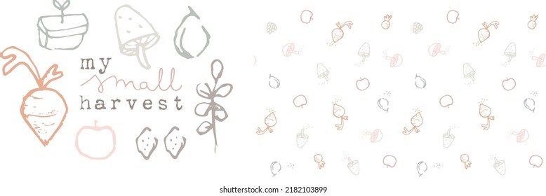 vegetable pattern isolated in white background