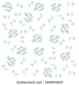 Vegetable pattern, nature. Green color range. Vector graphics.