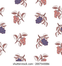 Vegetable pattern for textiles berries, leaves, patterns.