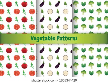vegetable pattern with white background vector illustration design