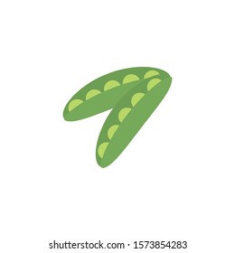 vegetable pea in pod flat style icon vector illustration design