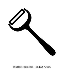 Vegetable peeler icon. Black silhouette. Front and side view. Vector simple flat graphic illustration. Isolated object on white background. Isolate.