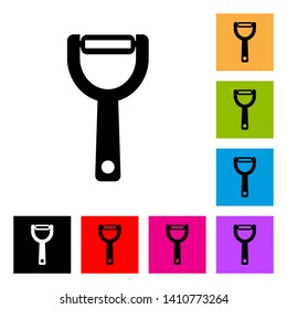 Vegetable Peeler Icon in Different Color Background