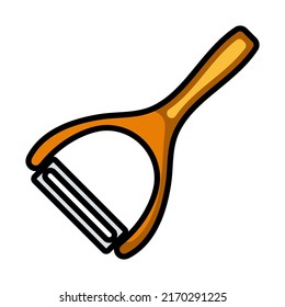 Icono De Peeler Vegetable. Contorno de negrita editable con diseño de relleno de color. Ilustración vectorial.