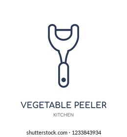 vegetable peeler icon. vegetable peeler linear symbol design from Kitchen collection. Simple outline element vector illustration on white background