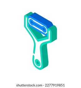 vegetable peeler kitchen cookware isometric icon vector. vegetable peeler kitchen cookware sign. isolated symbol illustration