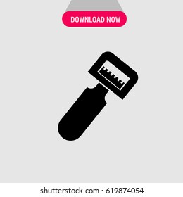 Vegetable Peeler Vector Icon, The symbol of special implement for peeling vegetables. Simple, modern flat vector illustration for mobile app, website or desktop app  