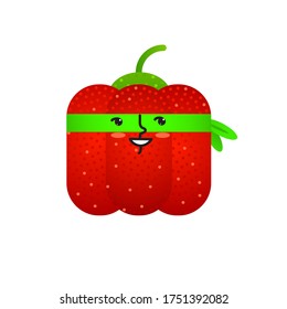 Vegetable pepper vitamin superhero in a hurry to help.
