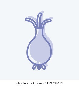 Vegetable plant Icon in trendy two tone style isolated on soft blue background