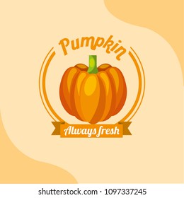 vegetable pumpkin always fresh emblem