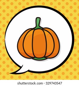 vegetable Pumpkin color doodle, speech bubble