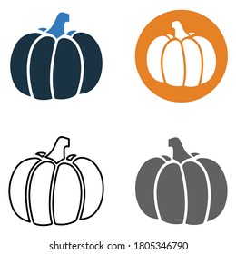 Vegetable, pumpkin icon. Glyph vector isolated on a white background