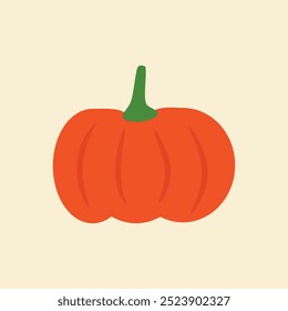 Vegetable pumpkin vector. Fall Autumn pumpkin symbol for Halloween or Thanksgiving. Flat design.  Vector Eps