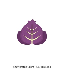 vegetable purple lettuce flat style icon vector illustration design