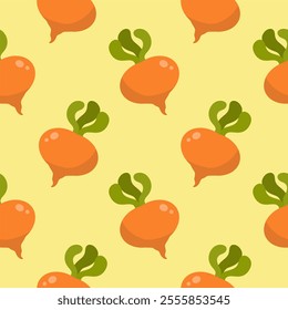 vegetable radish and turnip seamless pattern background. Contemporary design for kitchen fabric, paper, cover, interior decor.