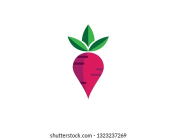 Vegetable radishand Rettich logo design illustration