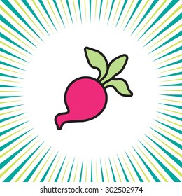 Vegetable red bell pepper (capsicum) ,vector icon