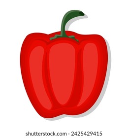 Vegetable red bell pepper cartoon illustration