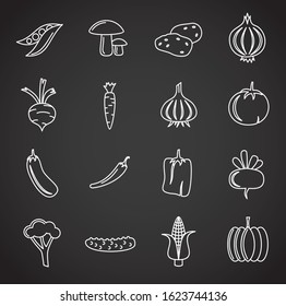 Vegetable related icons set on background for graphic and web design. Creative illustration concept symbol for web or mobile app.