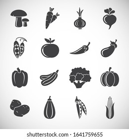 Vegetable related icons set on background for graphic and web design. Creative illustration concept symbol for web or mobile app.