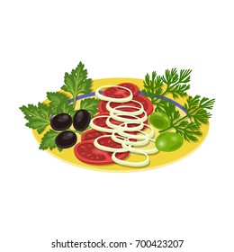 Vegetable salad. Food and cooking single icon in cartoon style vector symbol stock illustration web.