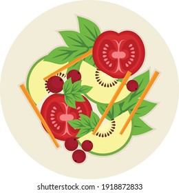 Vegetable Salad Food flat design