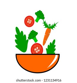 vegetable salad healthy vectorillustration