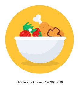 
Vegetable salad icon design, editable vector of veggies 