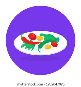 
Icono de ensalada vegetal en estilo editable 