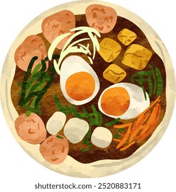 Salada Vegetal Comida Indonésio Gado-Gado. Alimentos asiáticos