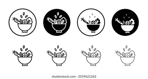 Vegetable Salad Meal icon Thin line flat illustration