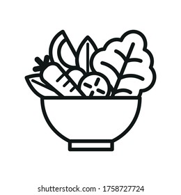 Vegetable Salad Meal Symbol Icon