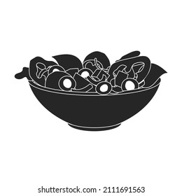 Vegetable salad vector icon.Black vector icon isolated on white background vegetable salad.