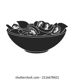 Vegetable salad vector icon.Black vector icon isolated on white background vegetable salad.