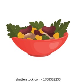 Vegetable salad vector icon.Cartoon vector icon isolated on white background vegetable salad.