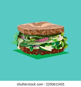 Vegetable Sandwich with Dill Sauce