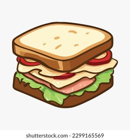 vegetable sandwich vector illustration with white background