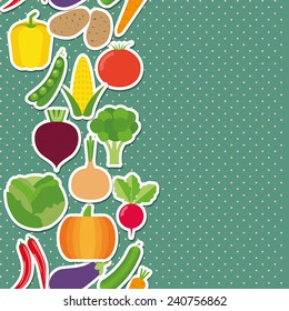 vegetable seamless border pattern. Flat style. The image of vegetable. Endless texture. Use as a background fill. 